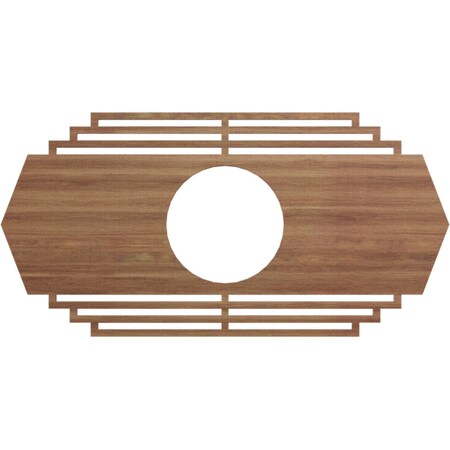 Ekena Millwork Chrysler Wood Fretwork Pierced Ceiling Medallion, Walnut, 22"W x 11"H x 5 3/4"ID x 3/8"T CMWP22X11X0375CSWA